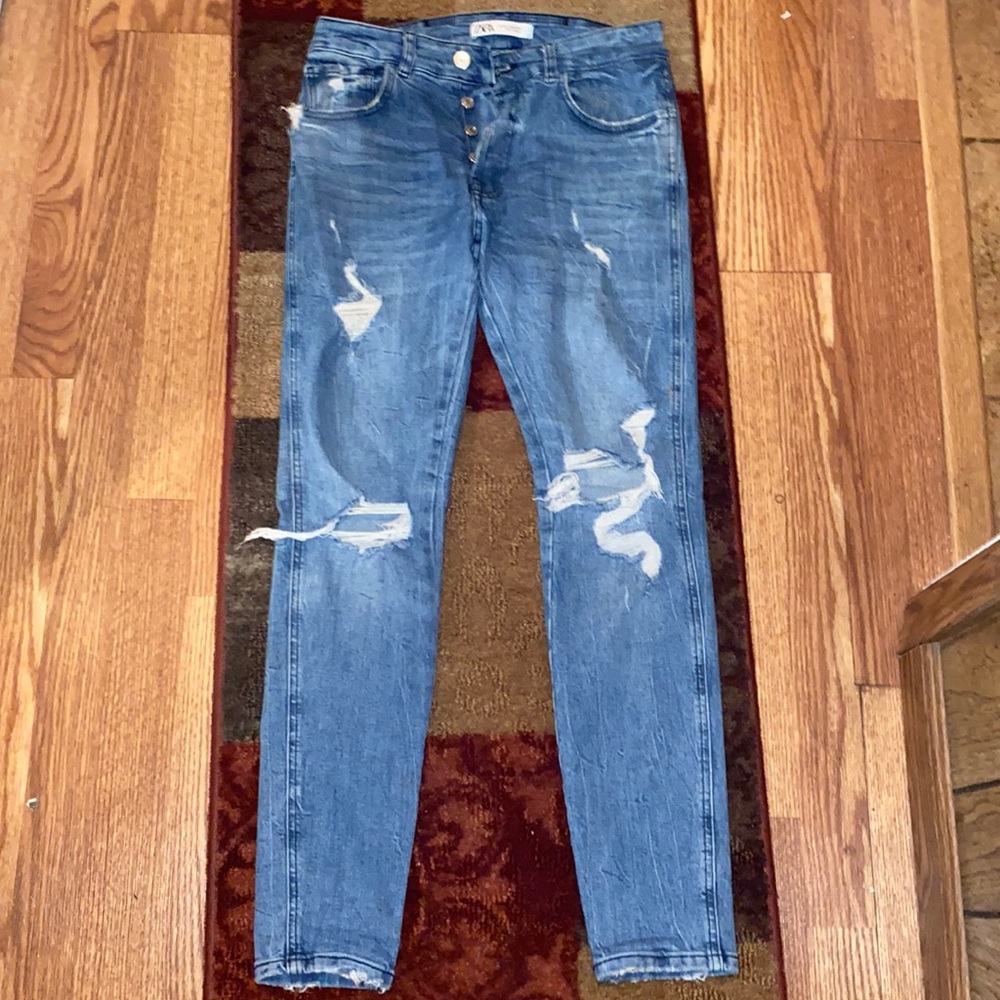 Zara mens skinny distressed jeans 30x30